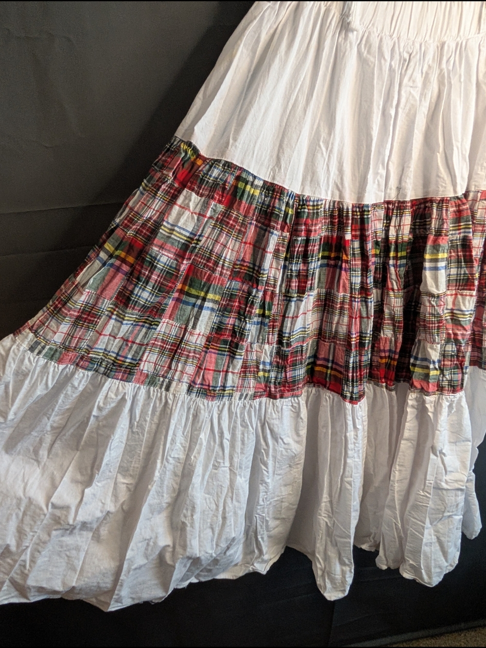 VTG Desert West by Sherry Holt Southwestern Tiered Plaid Maxi Skirt NWOT OS - Picture 3 of 10